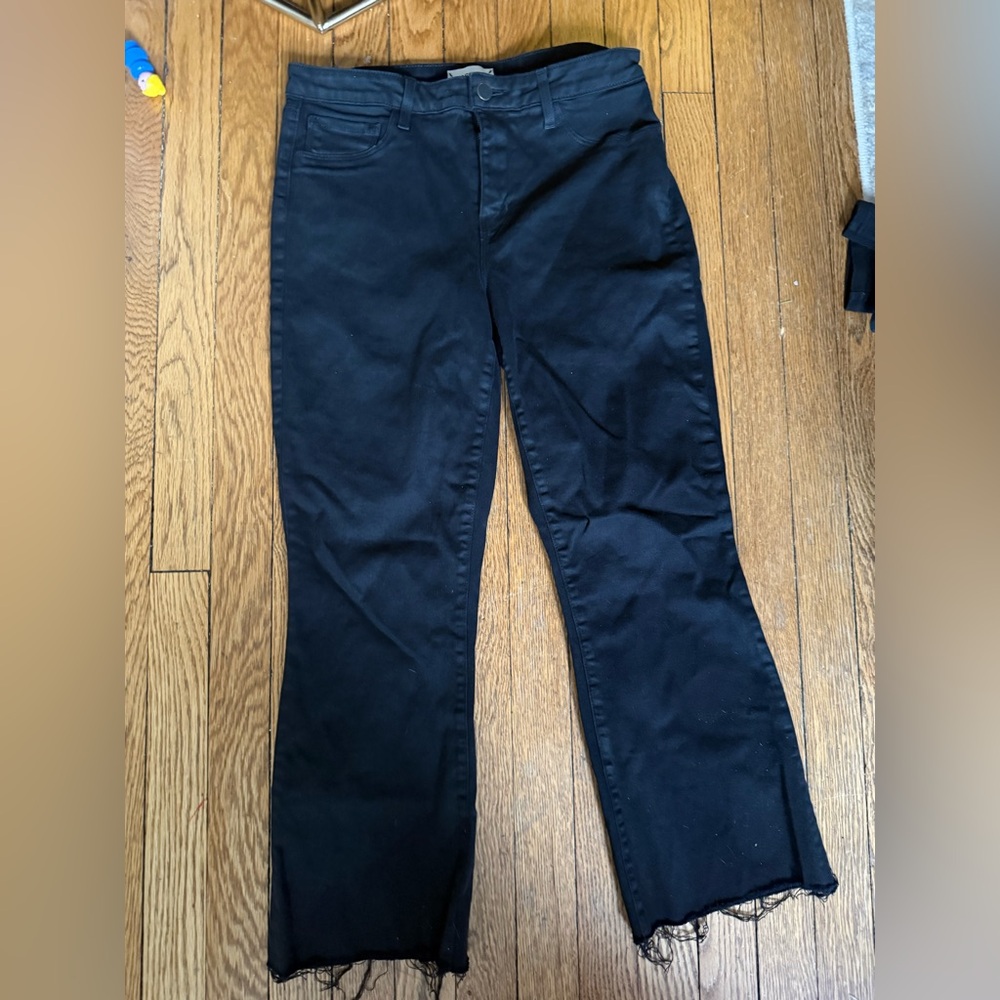 L'AGENCE Midnight Black Wide Leg Jeans - Size 28